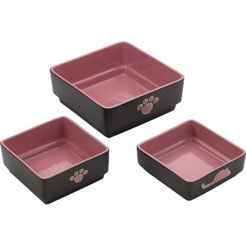 SPOT Four Square Stoneware Dog Dish