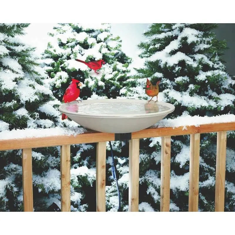 API Heated Deck Rail Birdbath with Quick Release