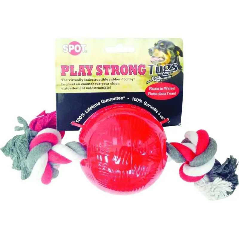 Spot Play Strong Tugs Ball With Rope Medium Red