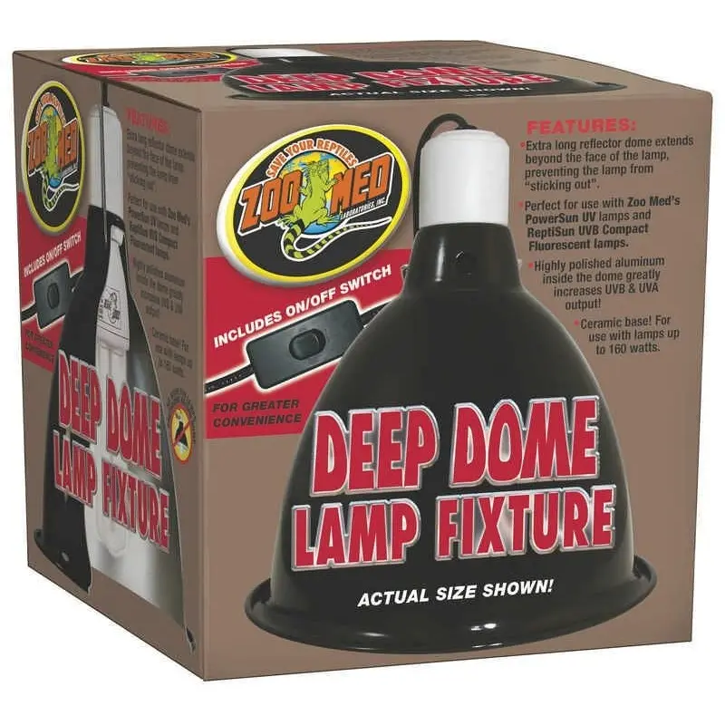 Lamp Clamp Reptile Deep Dome 8 1/2W 9H Black