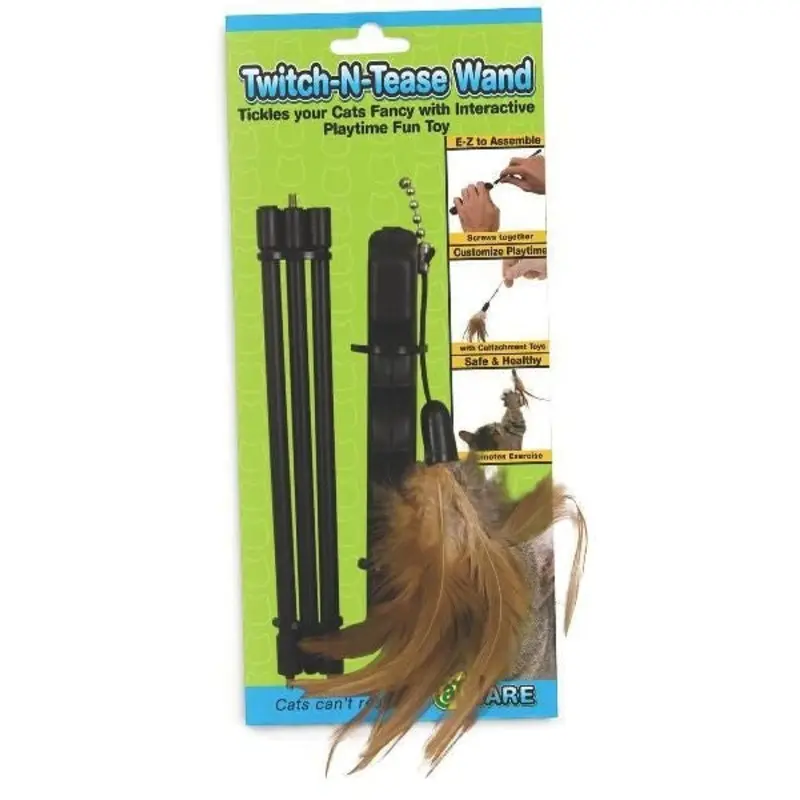 Twitch-N-Tease Cat Toy Black
