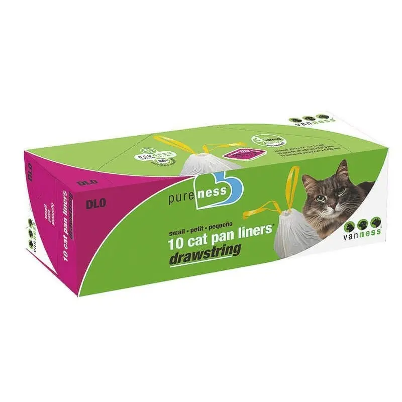 Drawstring Cat Litter Pan Liners SM-10pack Ivory