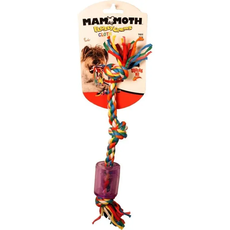Mammoth Pet Products Cloth Squeaky Rope Tpr S