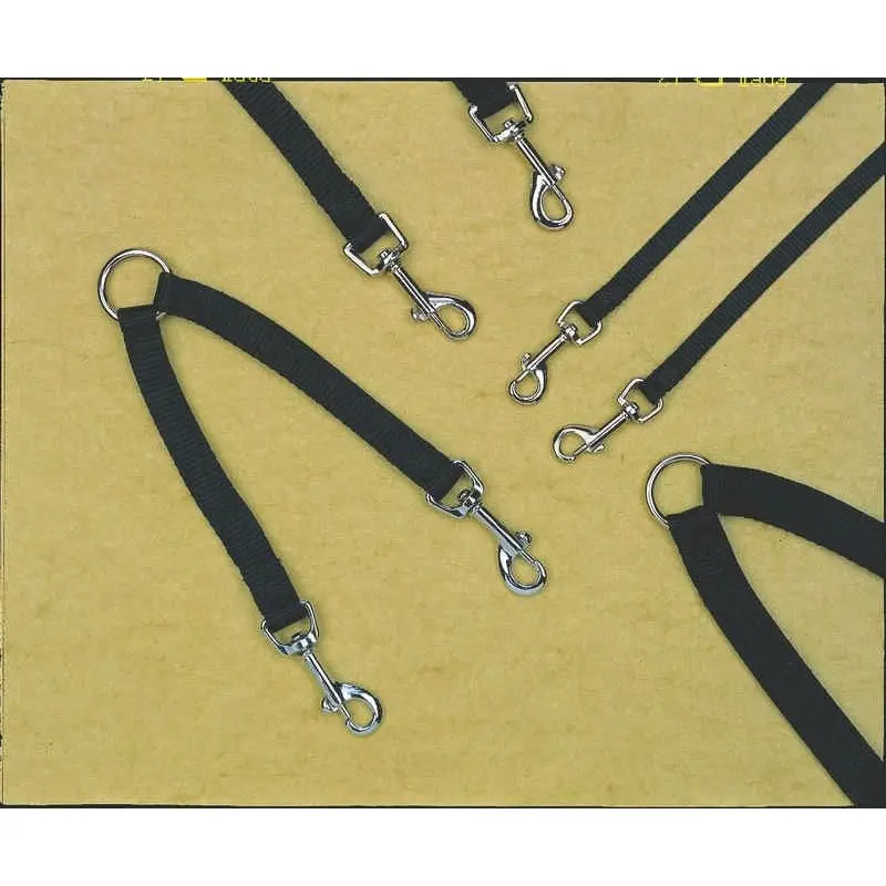 Nylon 2 Dog Leash Coupler 3/4 X12 Black