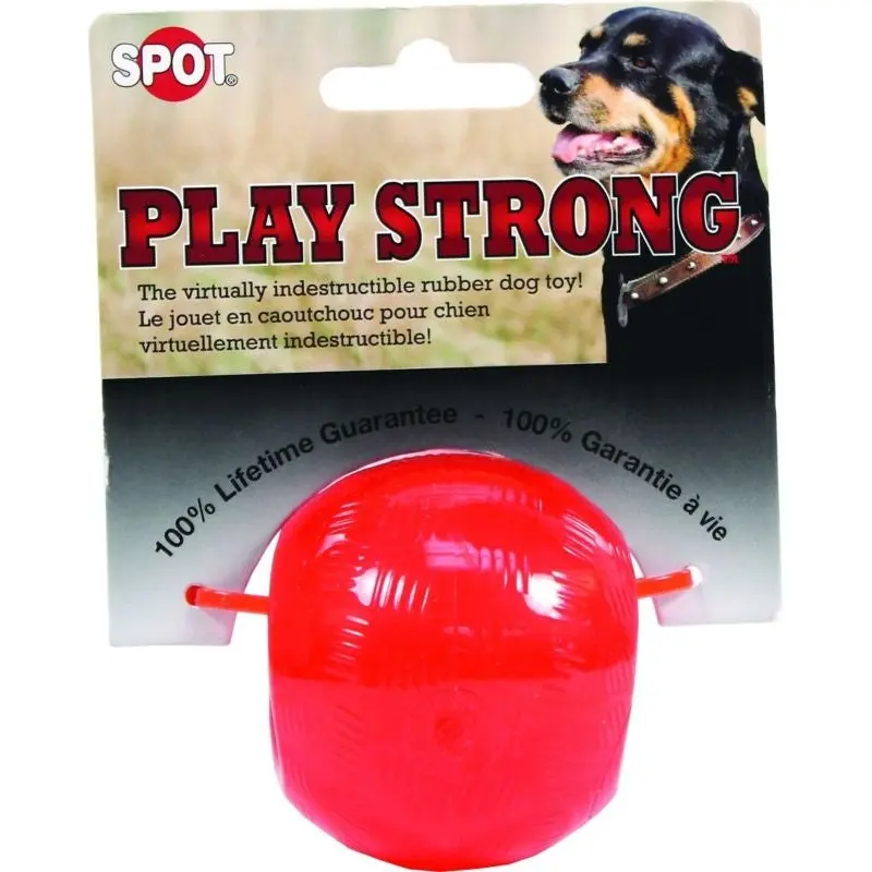 Spot Play Strong Rubber Ball Dog Toy Small Red