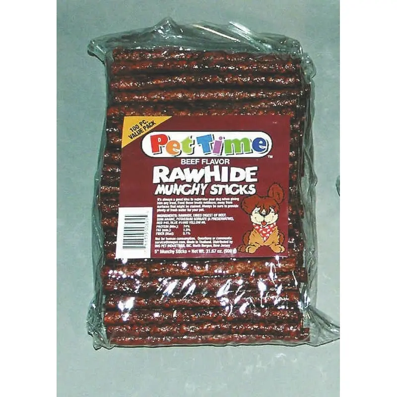 5 Inch Munchy Rawhide Sticks 100 Pack