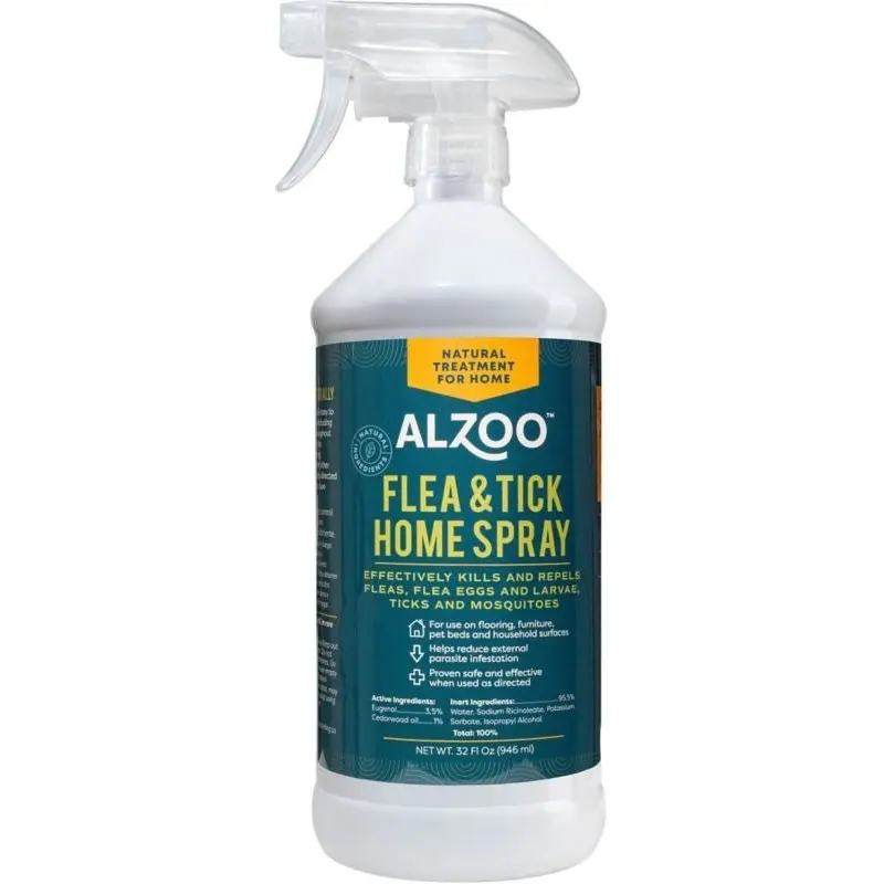 Alzoo Plant Based Flea And Tick Home Spray 32 Oz