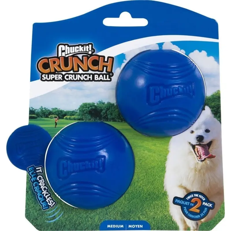 Chuckit Super Crunch Ball Md 2 Pk Blue
