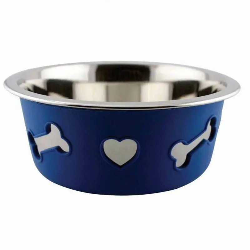 Weatherbeeta Non-Slip SS Silicone Bone Dog Bowl