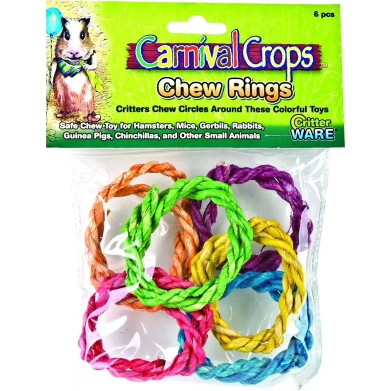 Colorful Chew Ring Small Animal Toy 6Pc Steel