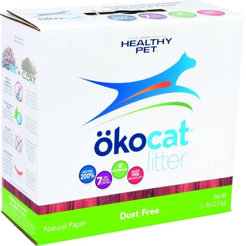 Okocat Natural Dust-Free Paper Cat Litter 5.1 Lb