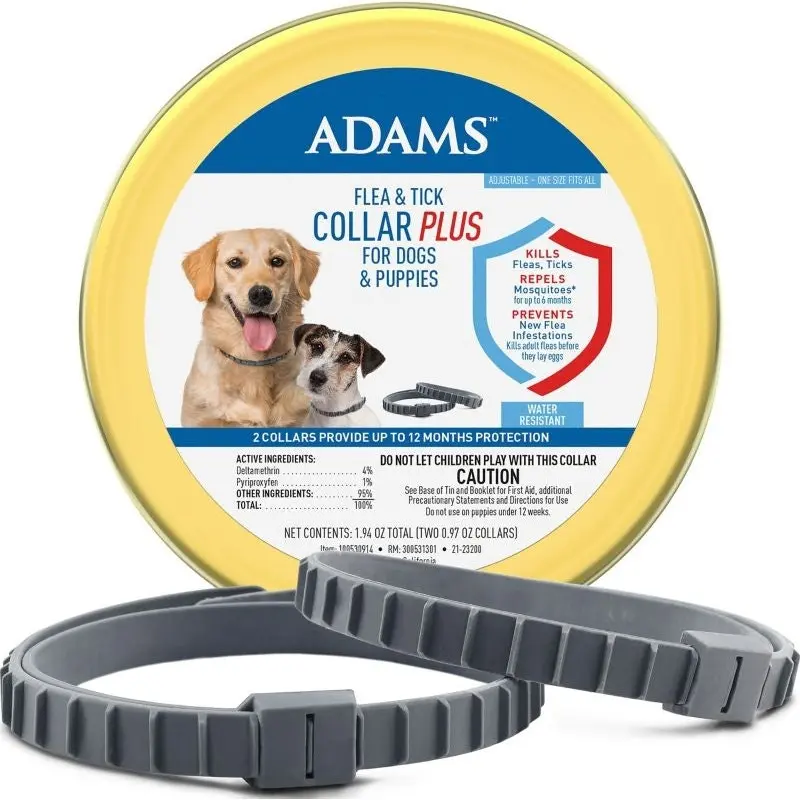 Adams Flea And Tick Collar Plus Dogs/ Puppies 2Pk