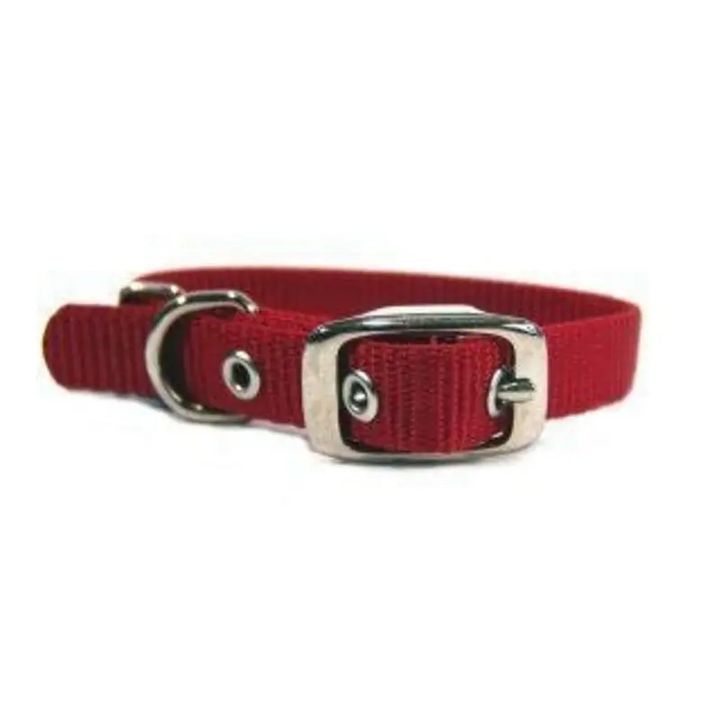 Single Thck Nyln Dlx Dg Collar 5/8 X14 Red