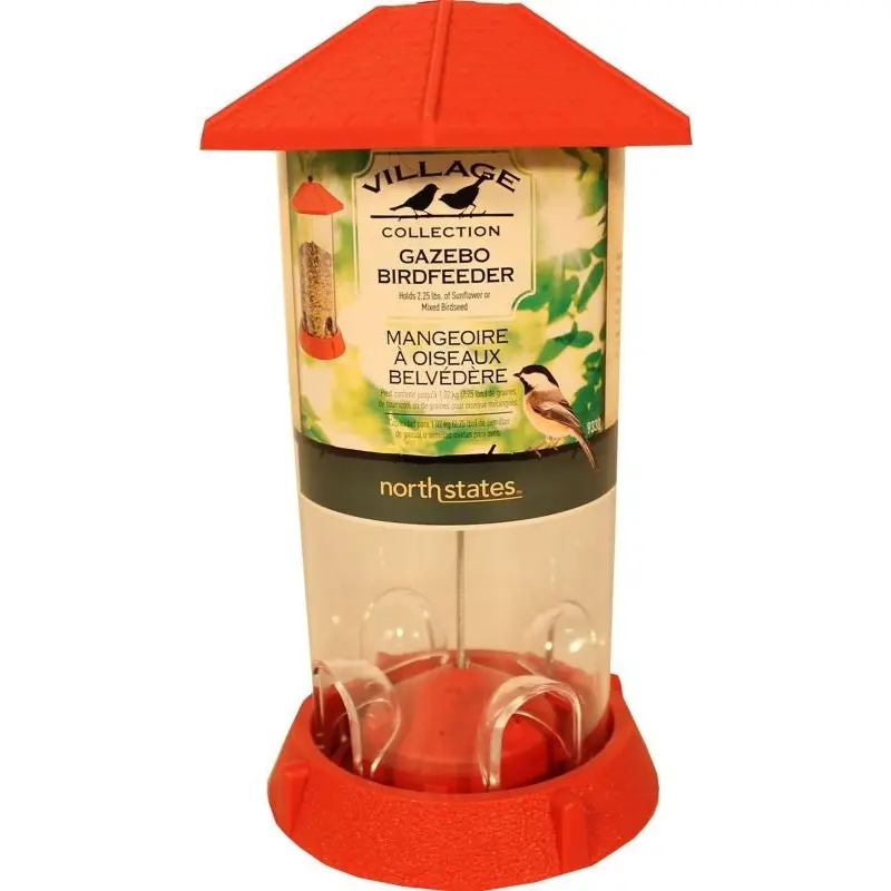 North States Village Gazebo Bird Feeder Red