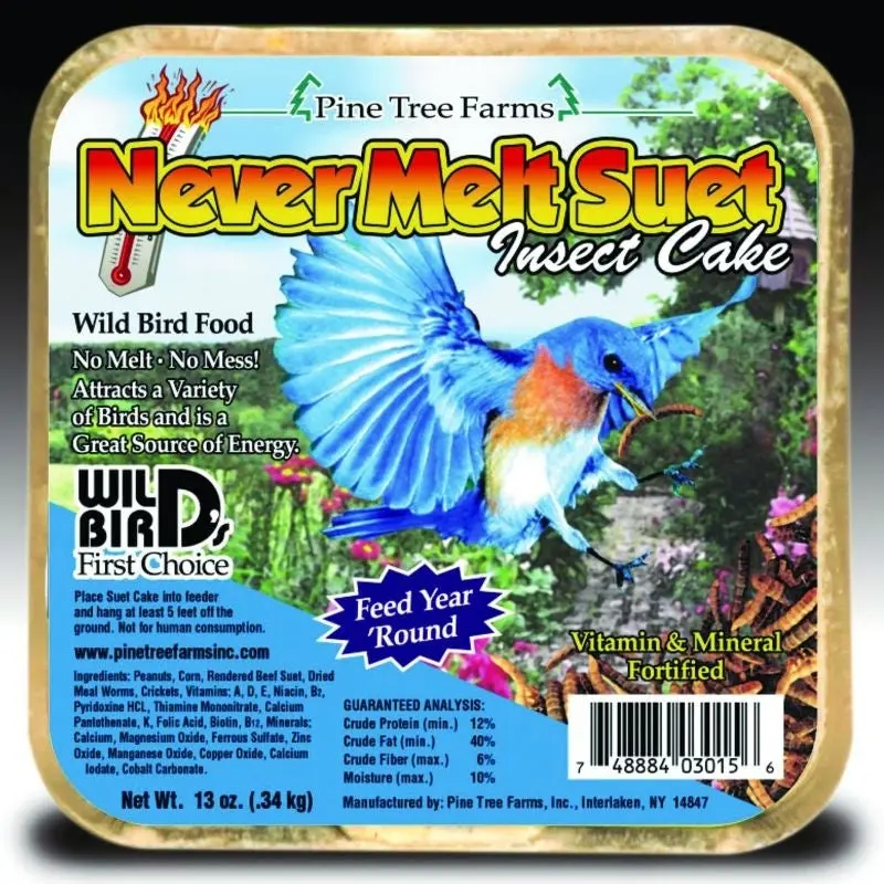 Pine Tree Never Melt Suet Cake 13oz Insect