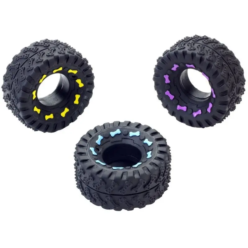 SPOT Vinyl Squeaky Tire Dog Toy