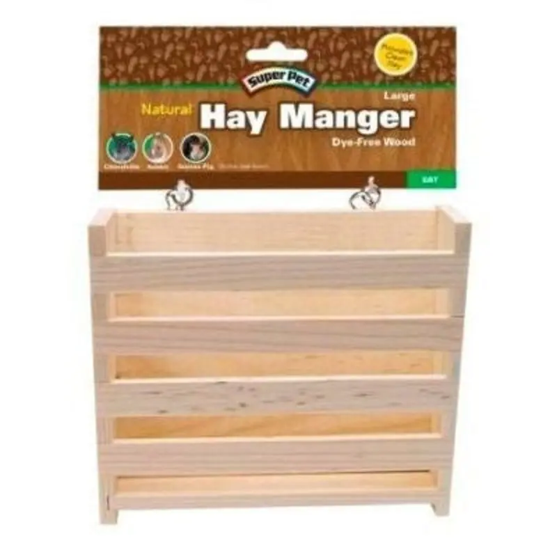 Super Pet Natural Wooden Hay Manger Large