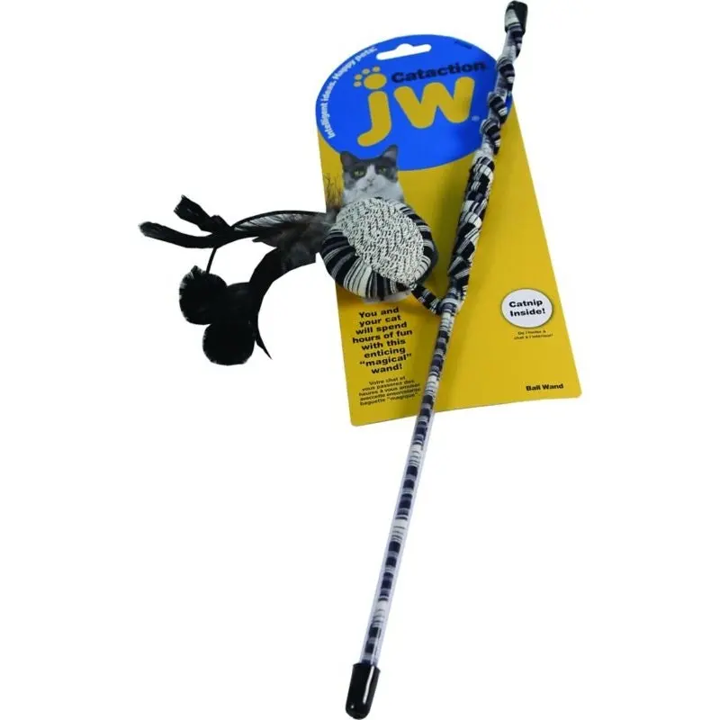 Jw Pet Cataction Ball Wand Black/White