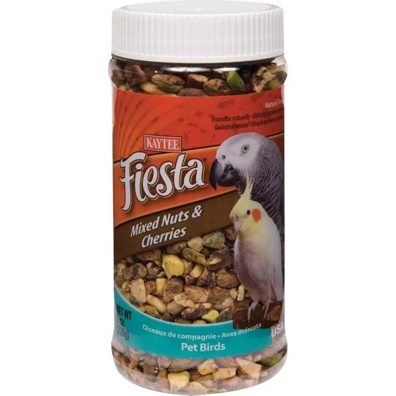 Kaytee Fiesta Treat Jar 8oz Nuts And Cherries