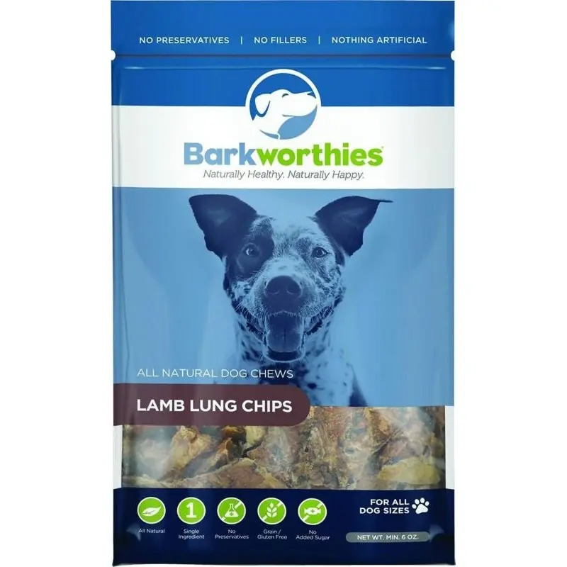 All Natural Lamb Lung Chips Dog Treats 6 Oz.