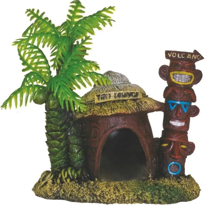 Blue Ribbon Betta Hut with Palm Tree