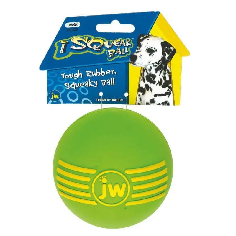 JW Pet iSqueak Rubber Squeaky Ball Dog Toy