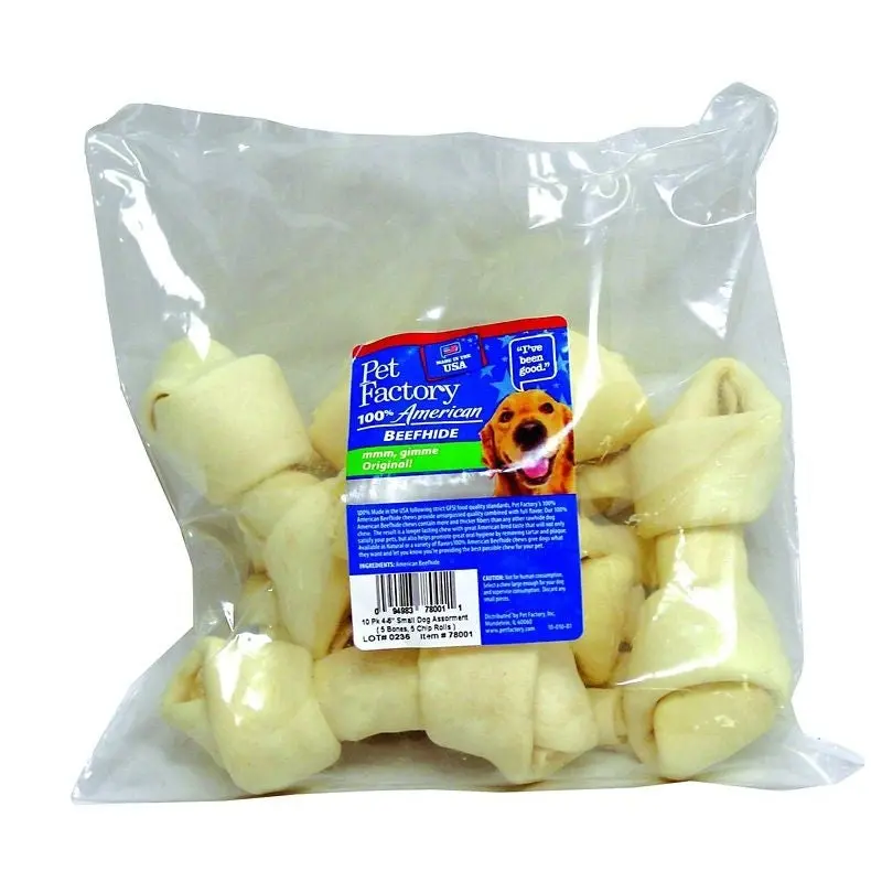 Pet Factory 4-6 Inch Small Dog Rawhide 10 Pack