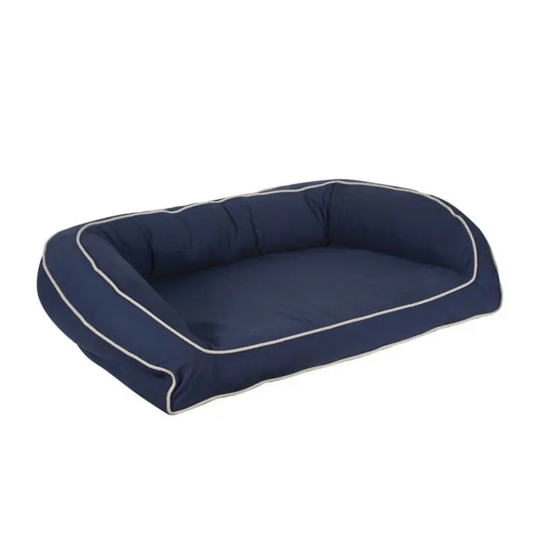 Carolina Pet Blue Canvas Memory Bolster Bed
