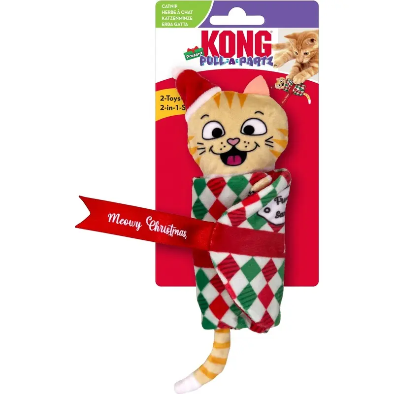 KONG Holiday Pull-A-Partz Present Cat Toy