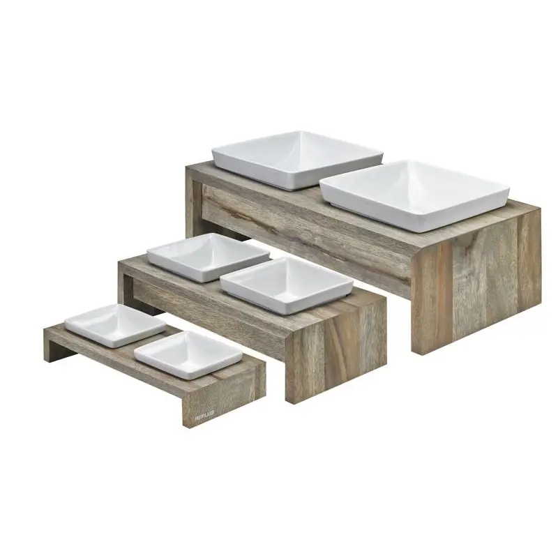 Bowsers Artisan Fossil Double Dog Feeder