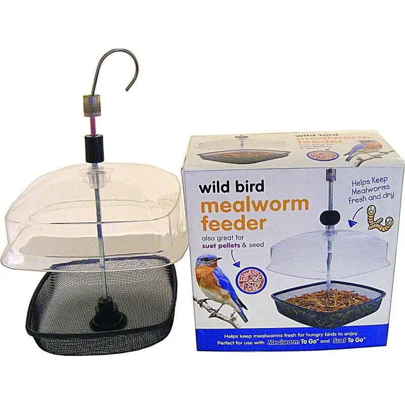 Premium Mealworm Feeder Clear/Black
