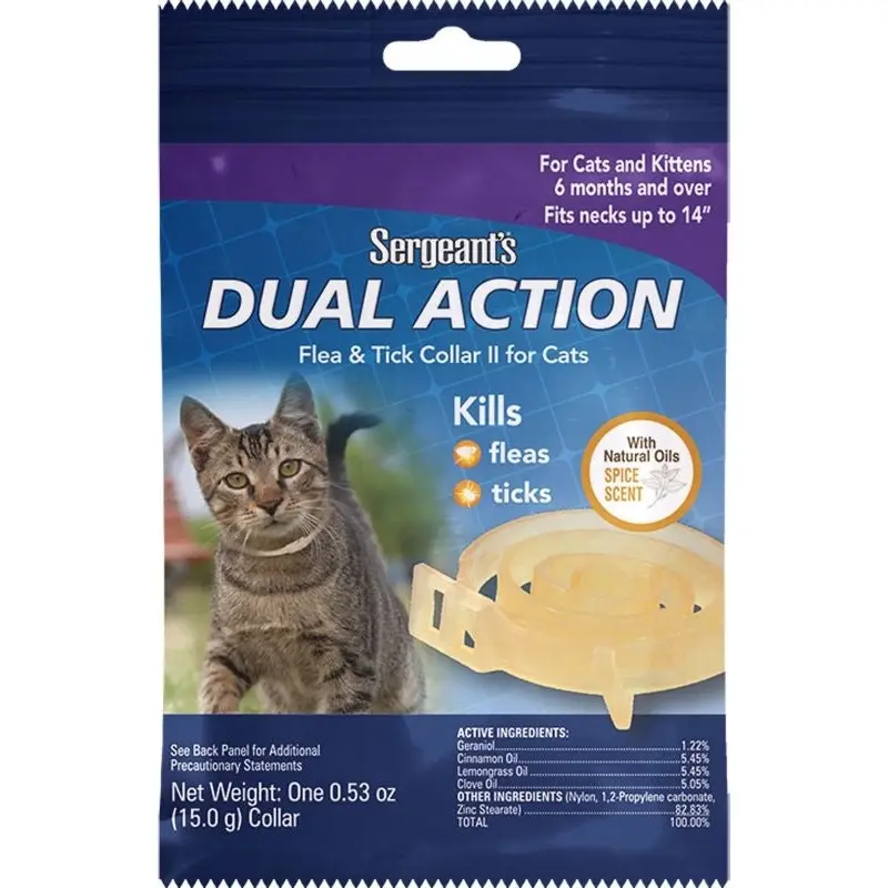 Sergeants Dual Action Flea / Tick Collar Cats 1Ct