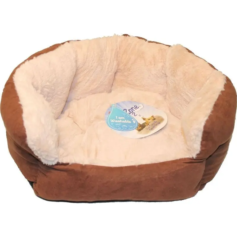 Sleep Zone Reversible Cushion Bed 18 In Chocolate