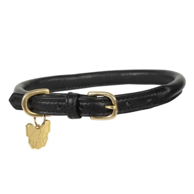 Shires Digby Fox Rolled Leather Dog Collar