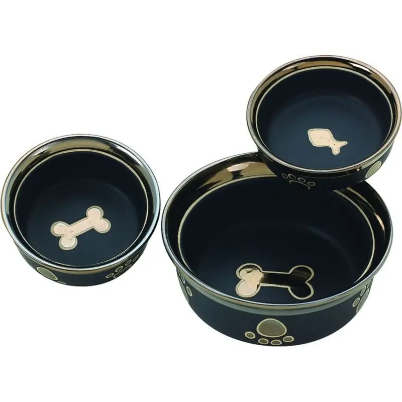 Spot Ritz Copper Rim Dog Dish 7 Black