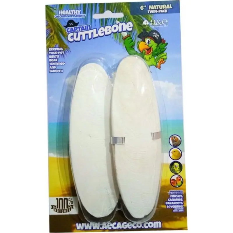 A and E Cage Natural Cuttlebone 5inch 2Pk Natural