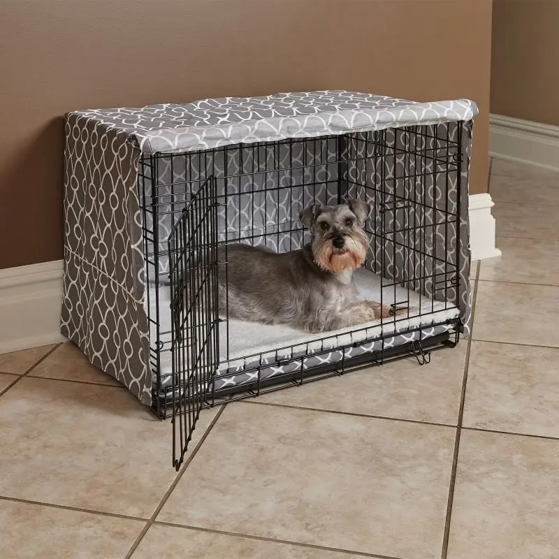Quiet Time Covella Gray Dog Crate Cover