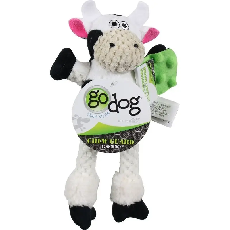 Godog Checkers Skinny Cow Dog Toy