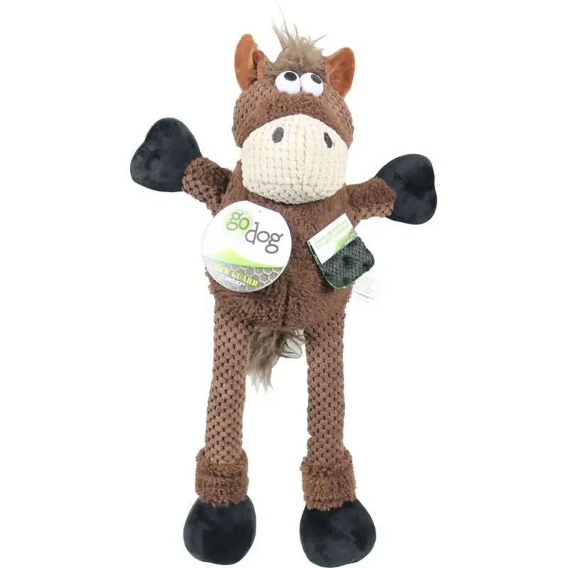 Godog Checkers Skinny Horse Dog Toy