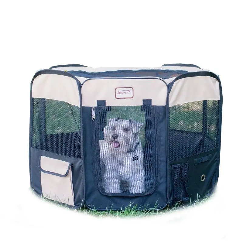 Armarkat Black/Beige Portable Pet Playpen