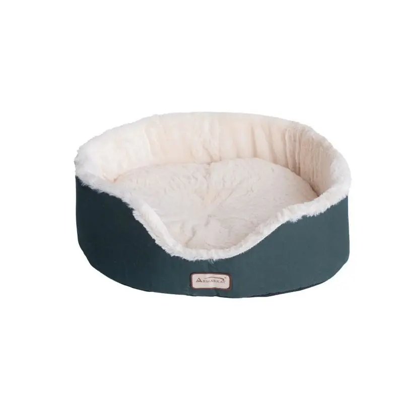 Armarkat Laurel Green/Ivory Oval Cuddle Cat Bed