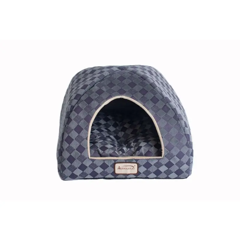 Armarkat Purple/Gray Check Pattern Cat Bed