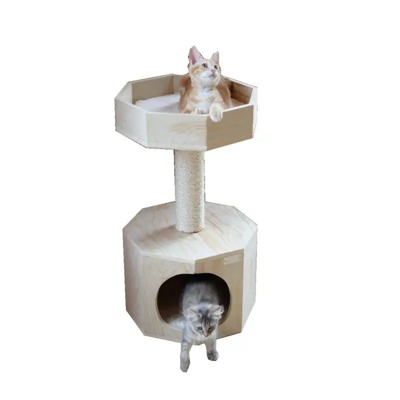 Armarkat Real Wood Scots Pine Cat Tree w Condo
