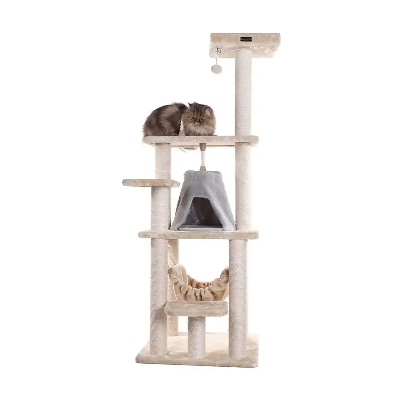 Armarkat Classic Real Wood Cat Tree 65in Beige