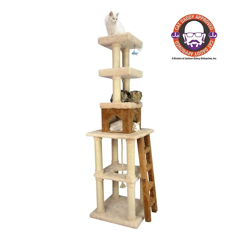 Armarkat Premium Real Wood Cat Tree 84in Beige