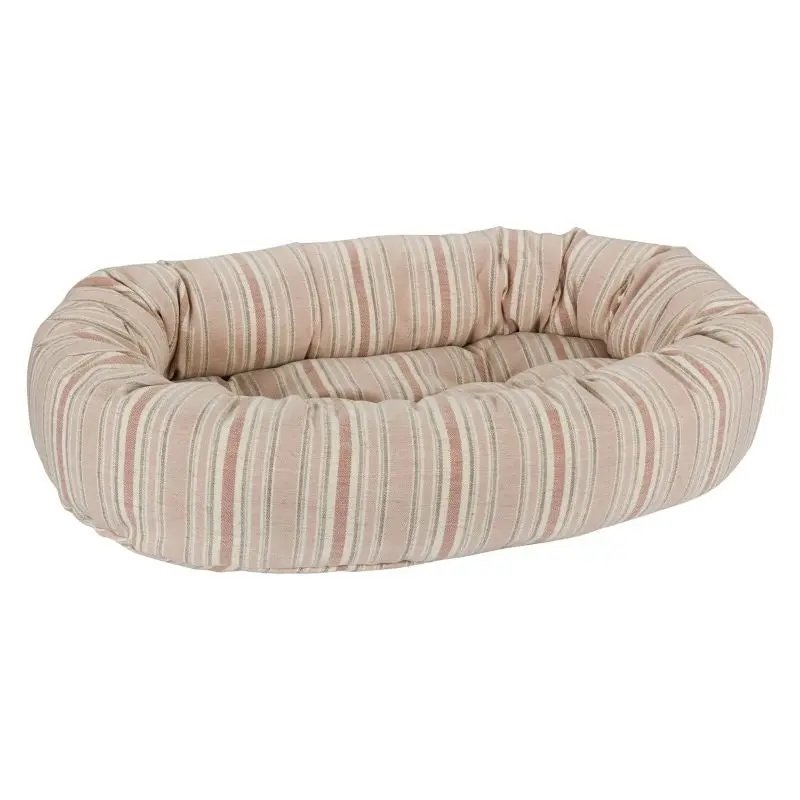 Bowsers Sanibel Stripe Linen Donut Dog Bed