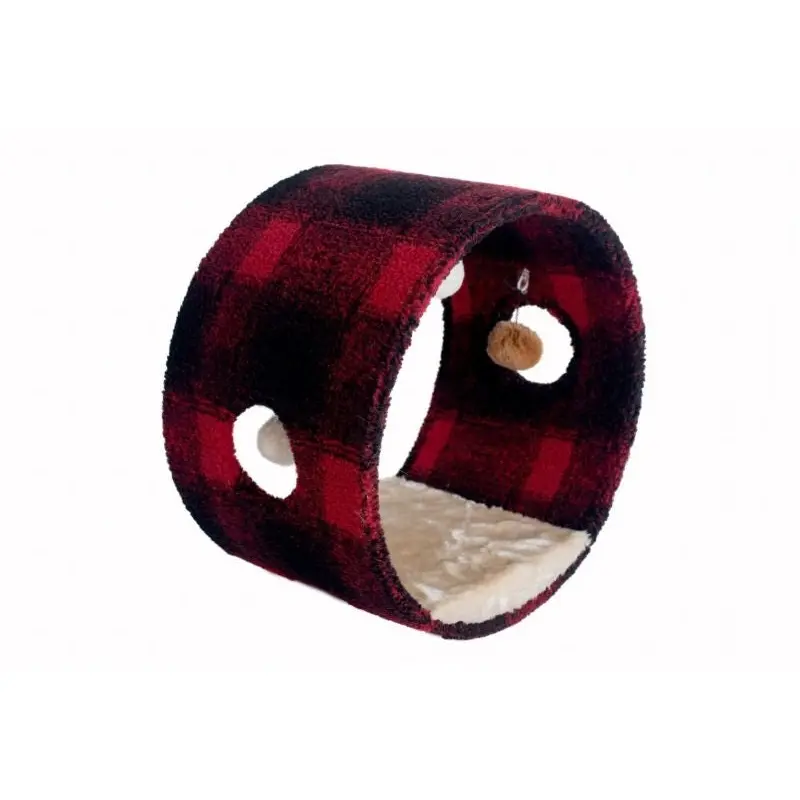 Armarkat Real Wood Scotch Plaid Cat Tunnel