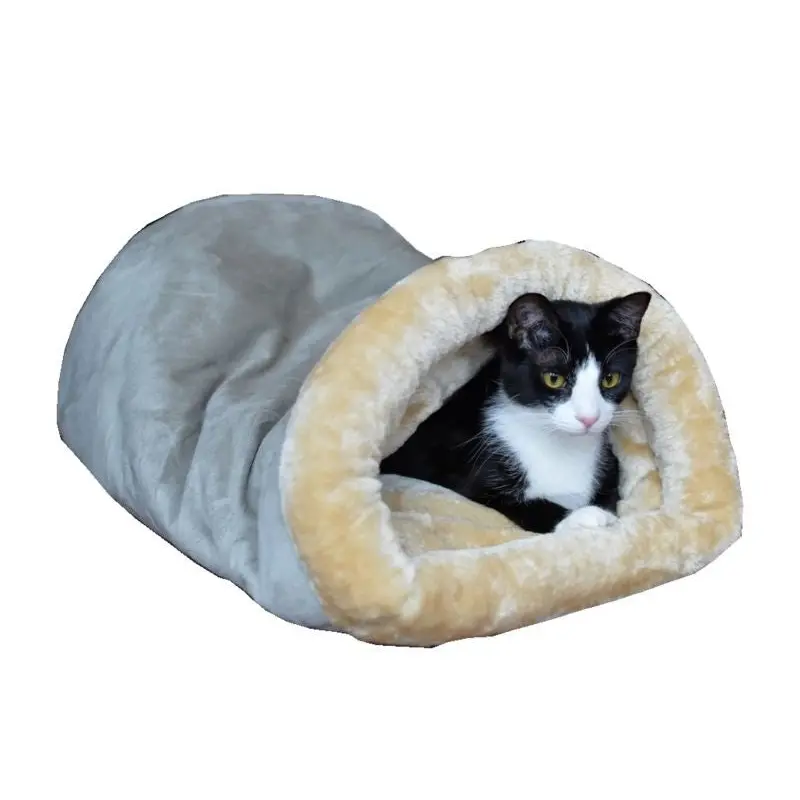 Armarkat Sage Green and Beige Soft Cave Cat Bed