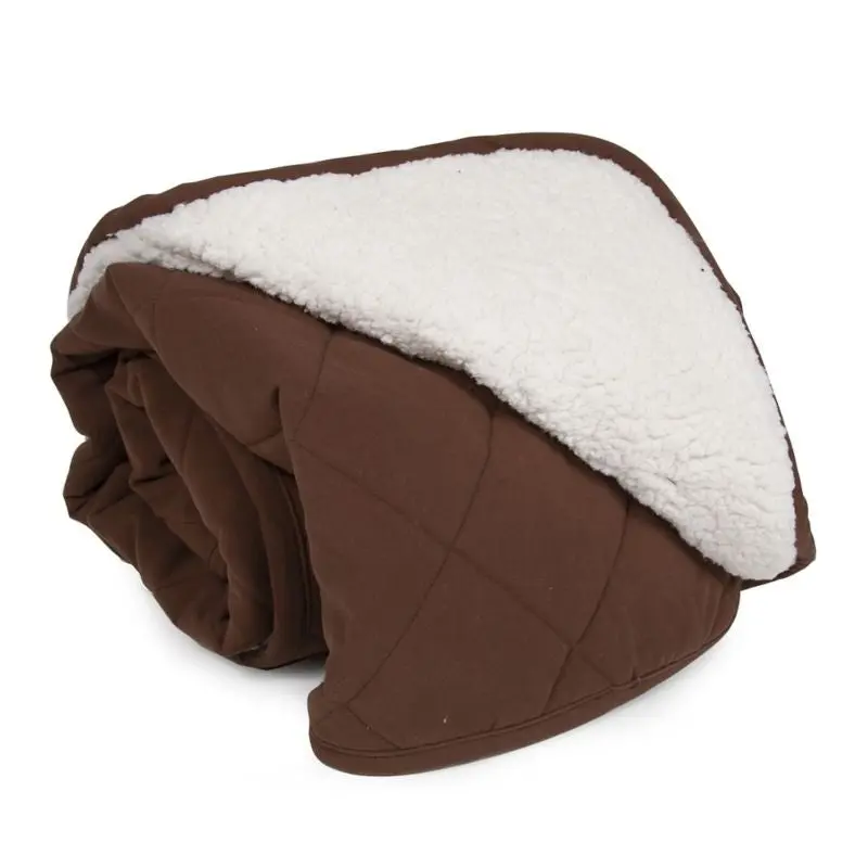 Carolina Pet Chocolate Diamond Quilt/Sherpa Throw