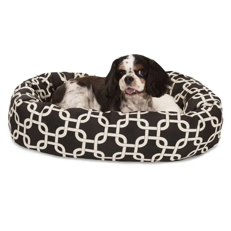 Majestic Pet Black Links Sherpa Bagel Bed